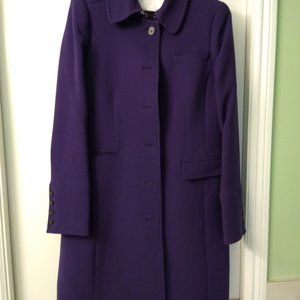 Purple Wool J Crew Coat, Size 14 Tall